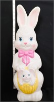 Vntg 20in Easter bunny w/ baby blow mold no cord