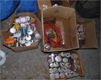 GROUP OF VINTAGE BEER CANS AND DROP CORDS