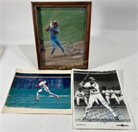 (3) Vintage Signed Phil Bradley Baseball Photos
