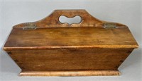 Early PA walnut lidded utensil tray ca. 1820;