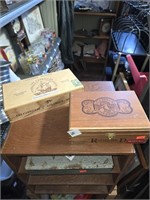 Lot of 2 Wooden Cigar Boxes