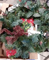 Christmas wreath and tree skirt