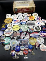Vintage Political Pins, Buttons, and More
