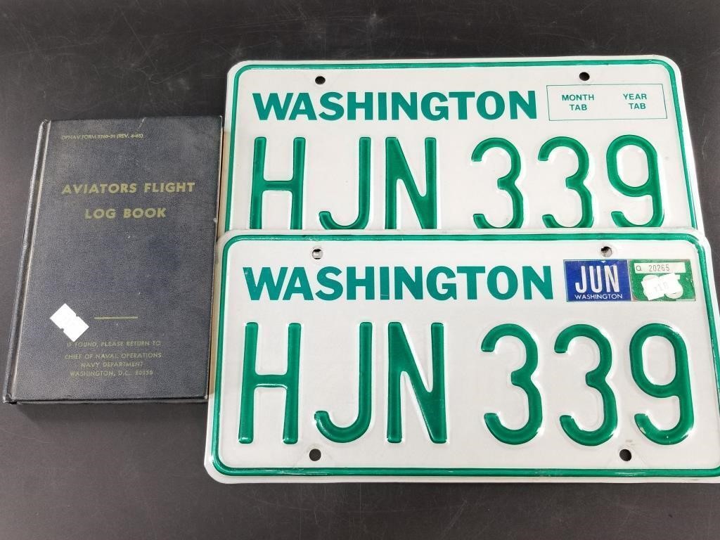 Lot with old Washington license plates and US Navy