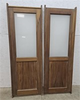 2 Walnut and glass divider panels 24"68"