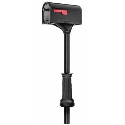 Roxbury Black, Large Steel Post Mount Mailbox and