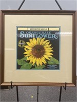 Vintage Orangedale Sunflower Framed Lithograph