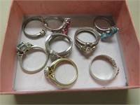 COLL OF LADIES RINGS SOME STERLING