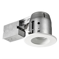 Commercial Electric 4 in. White LED Swivel Baffle