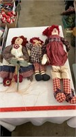 Raggedy Anne dolls.