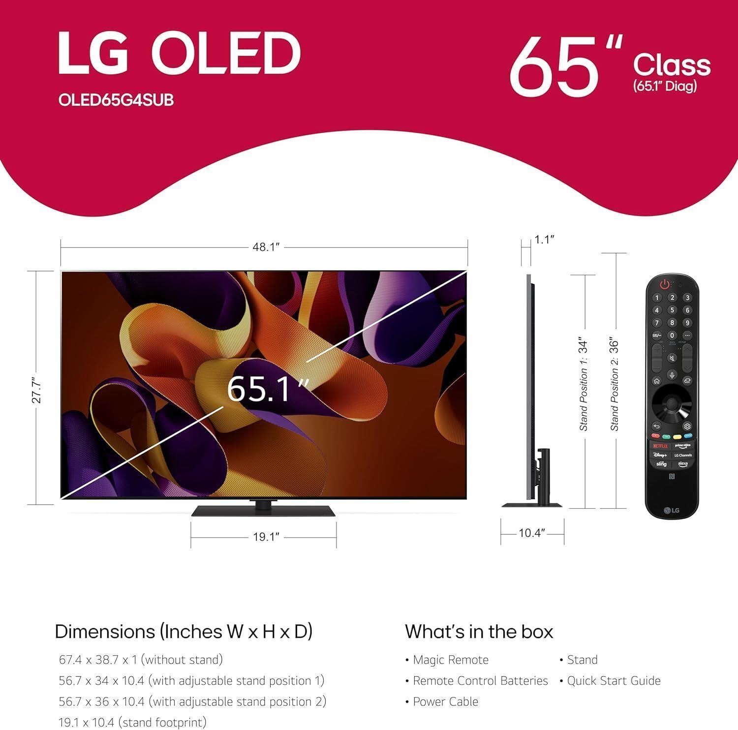 LG 65G4 Series OLED evo 4K TV- This TV! $3400!