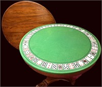 COOL POKER GAMING CARDS TABLE W WOOD TOP 41" W