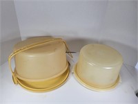Two Vintage Tupperware Cake Carriers