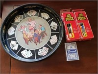 Vintage Drink Tray with Poker Theme and More