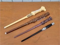 (4) Assorted Harry Potter Wands