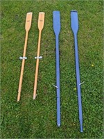 1 Pair Row Bow Oars & 1 Pair Carlisle Canoe Oars