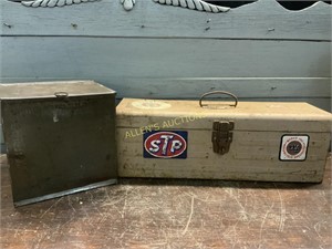 TOOLBOX WITH CONTENTS AND METAL STORAGE BOX