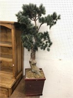 Artificial potted bonsai pine