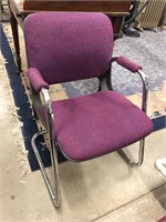 Set of four upolstered Chrome chairs