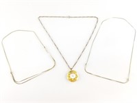 Watch pendant and two additional gold tone chains