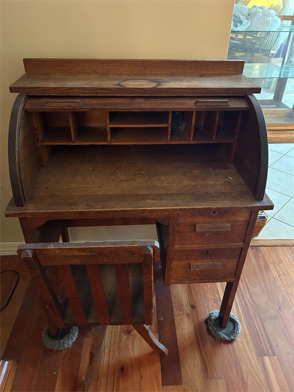 Antique Child's Roll Top Desk