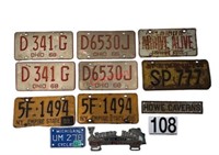 Vintage License Plate and Sign Assortment