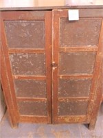 Early 2-Door Pie Cupboard w/ (14) Punch Tin Sides