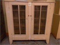 Painted 2-Door Pie Cupboard w/ Screen Doors