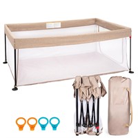 Foldable Baby Playpen, SOKO 71''x59'' Collapsible