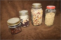 DECORATIVE GLASS JARS WITH SEEDS