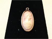 RARE VICTORIAN GOLD CORAL HANDCARVED CAMEO