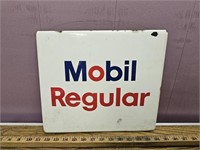 Mobil Regular Gas Pump Sign- Porcelain 12x14