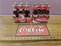 Coca-Cola Sign & (2) Commemorative Coca-Cola 6