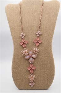 Lariat Style Floral Necklace