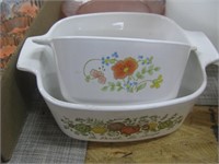 CORNINGWARE DISHES 9" 7" 2PC