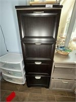 4 Drawer black filing cabinet w/ key