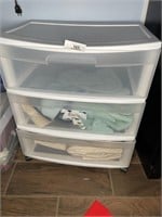 Storage cabinet with towels