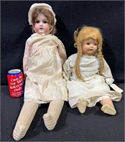 Antique Composition & Bisque Glass Eye Doll-Lot