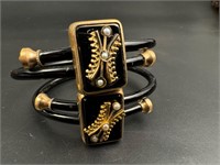 Victorian Edwardian1879 Black Enamel Bracelets