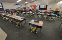 Teachers Desk (72"×49"×24") 1 & Student Desk