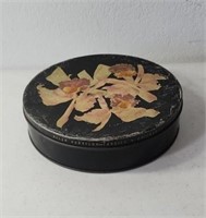 Vintage Candy tin with buttons and thread