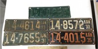 5 Kansas 1931-1935 license plates