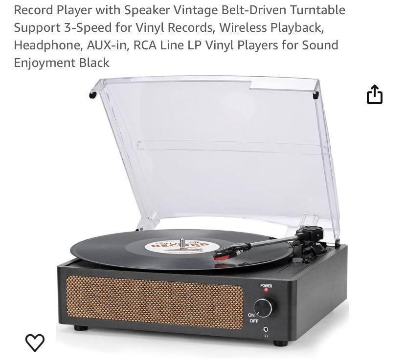 Record Player with Speaker Vintage Belt-Driven T