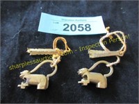 2 brass animal padlocks