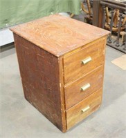 Wood File Cabinet, Approx 28"x26"x25"