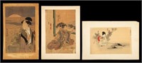 3 Woodblock Prints - Toshikata, Kuniyoshi, etc.