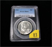 1962 Franklin half dollar, PCGS slab certified