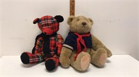 Vintage 1982 GUND Bear & one handmade Plaid Bear