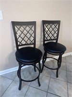 Bar stools metal w/faux leather seats.