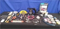 Box of misc Tools, Couplings, Hooks
